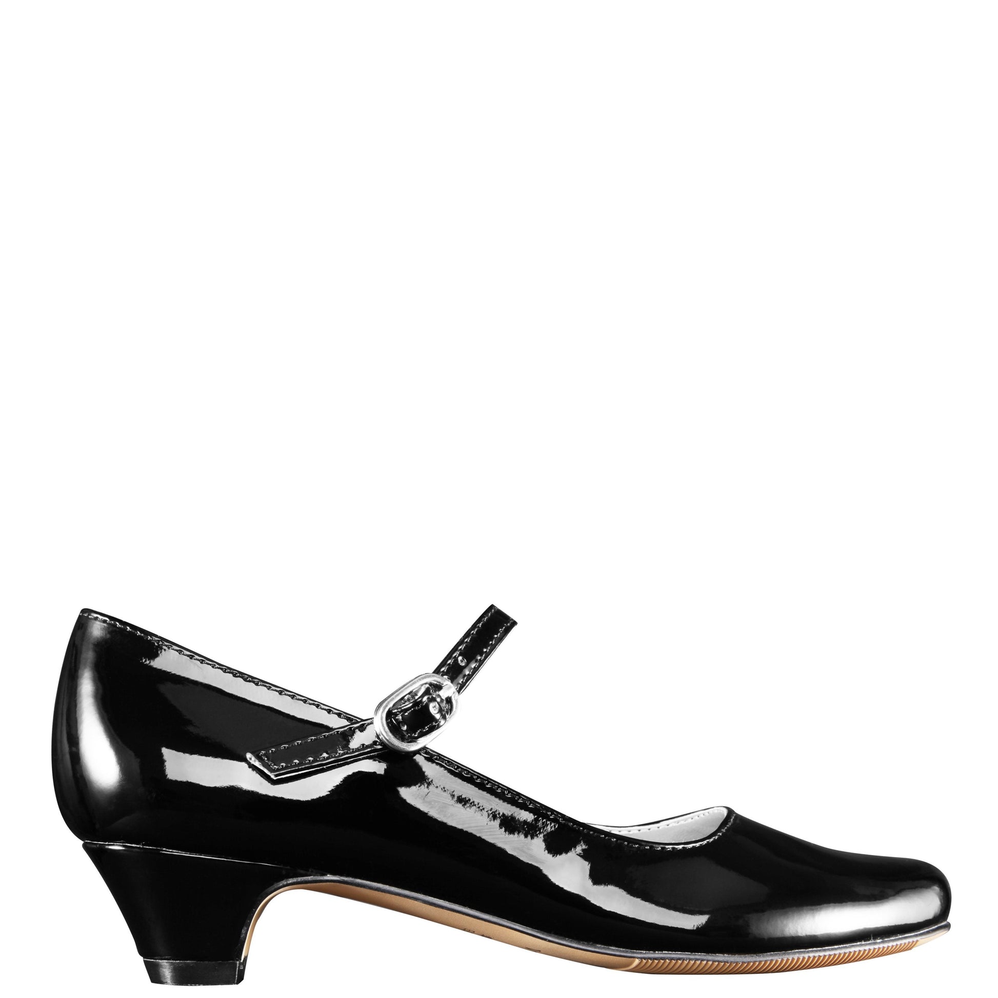 Girls Seeley Black Low Heel Dress Shoes | Nina Shoes