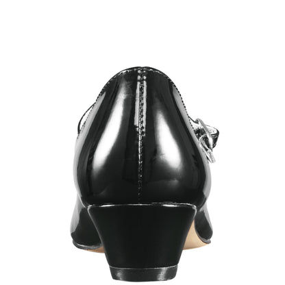 Girls Seeley Black Low Heel Dress Shoes | Nina Shoes
