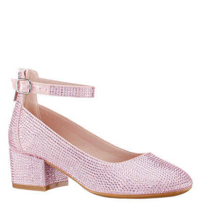 Girls Lennie2 Pink Rhinestone Dress Shoes | Nina Shoes