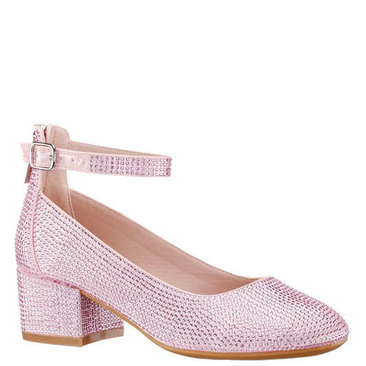 Girls Lennie2 Pink Rhinestone Dress Shoes | Nina Shoes