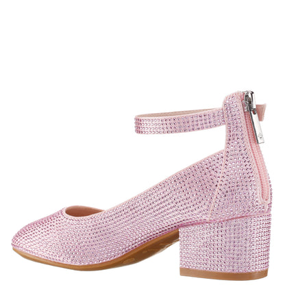 Girls Lennie2 Pink Rhinestone Dress Shoes | Nina Shoes