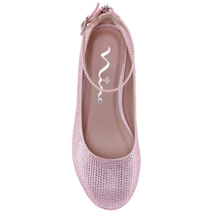 Girls Lennie2 Pink Rhinestone Dress Shoes | Nina Shoes