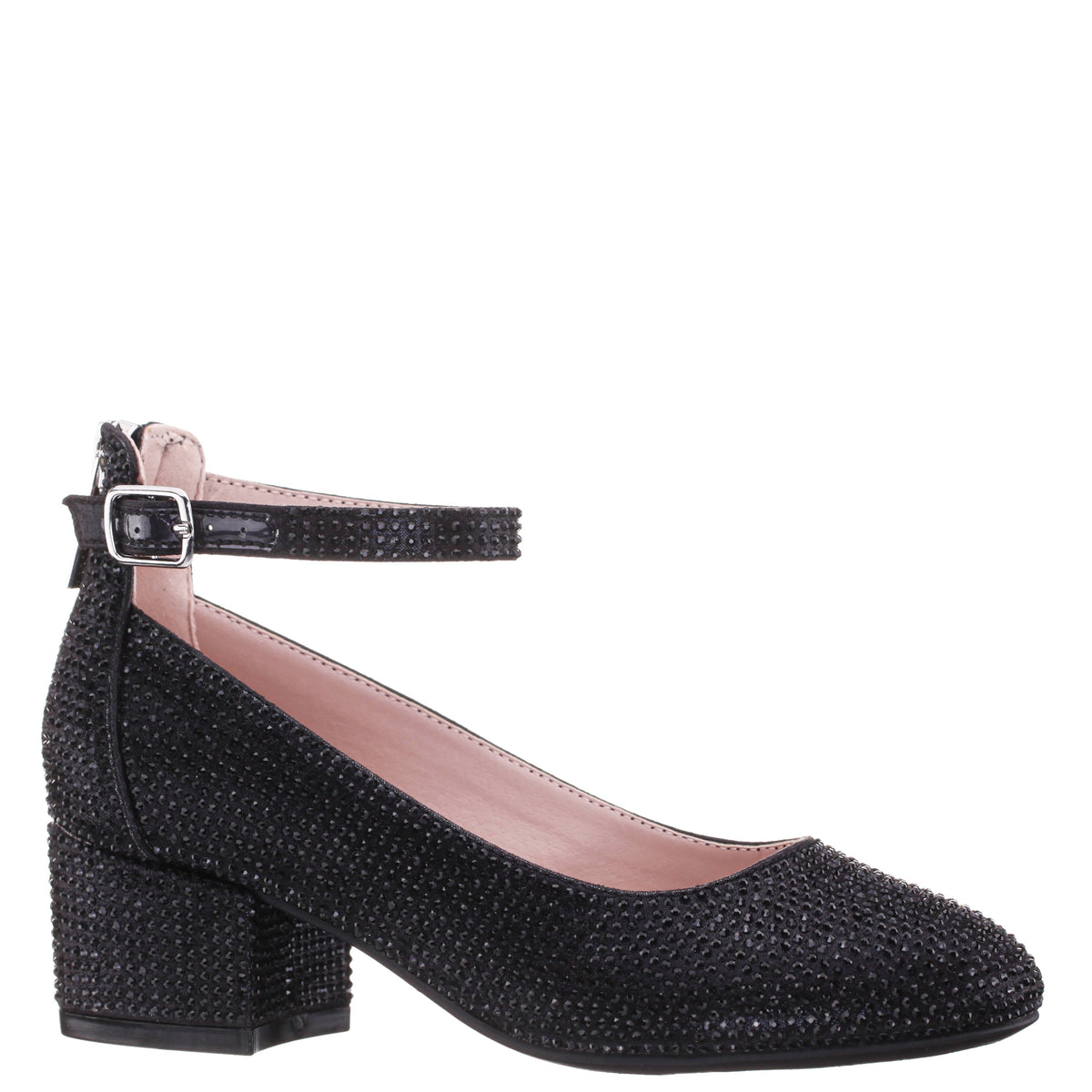 Girls Lennie2 Black Rhinestone Dress Shoes | Nina Shoes