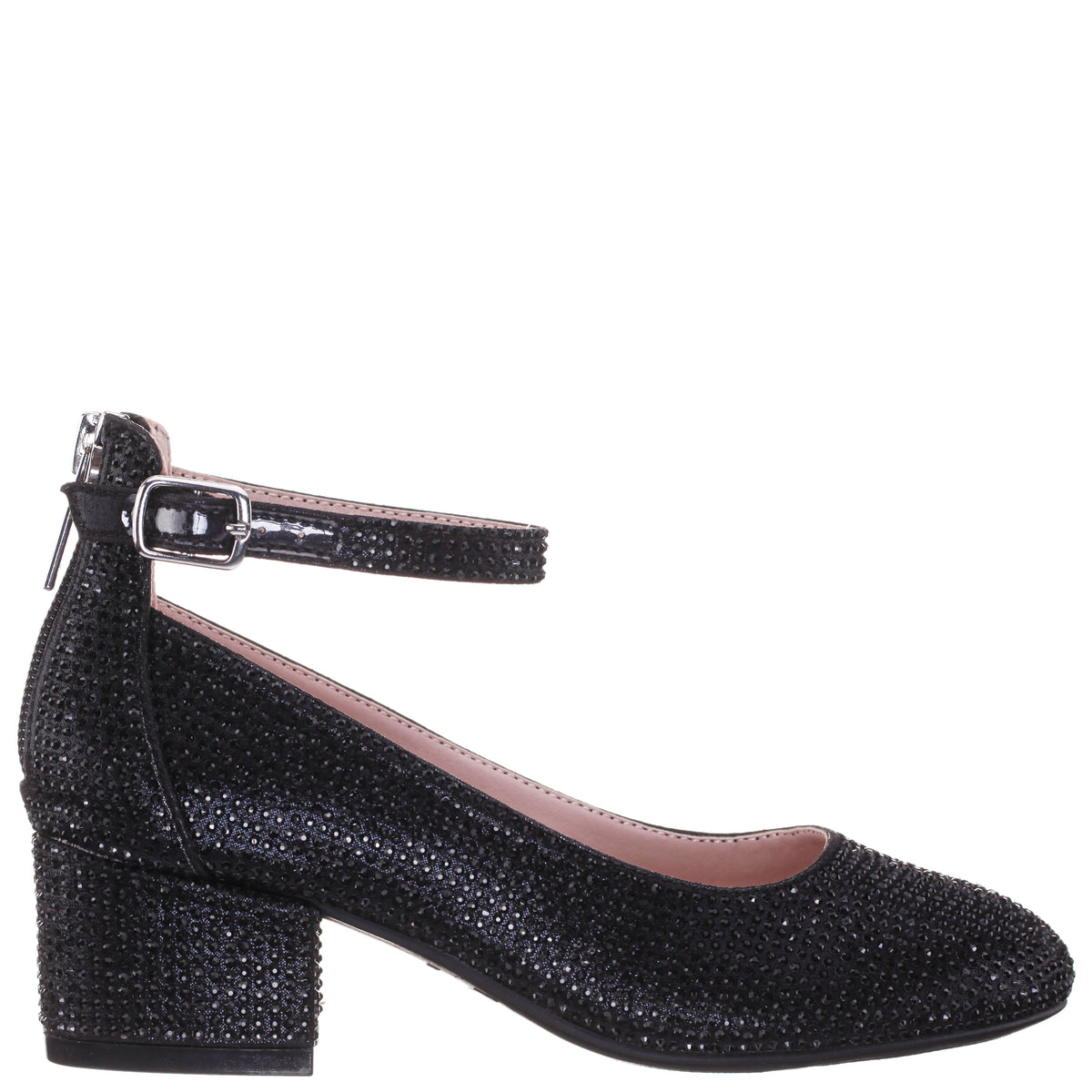Girls Lennie2 Black Rhinestone Dress Shoes | Nina Shoes