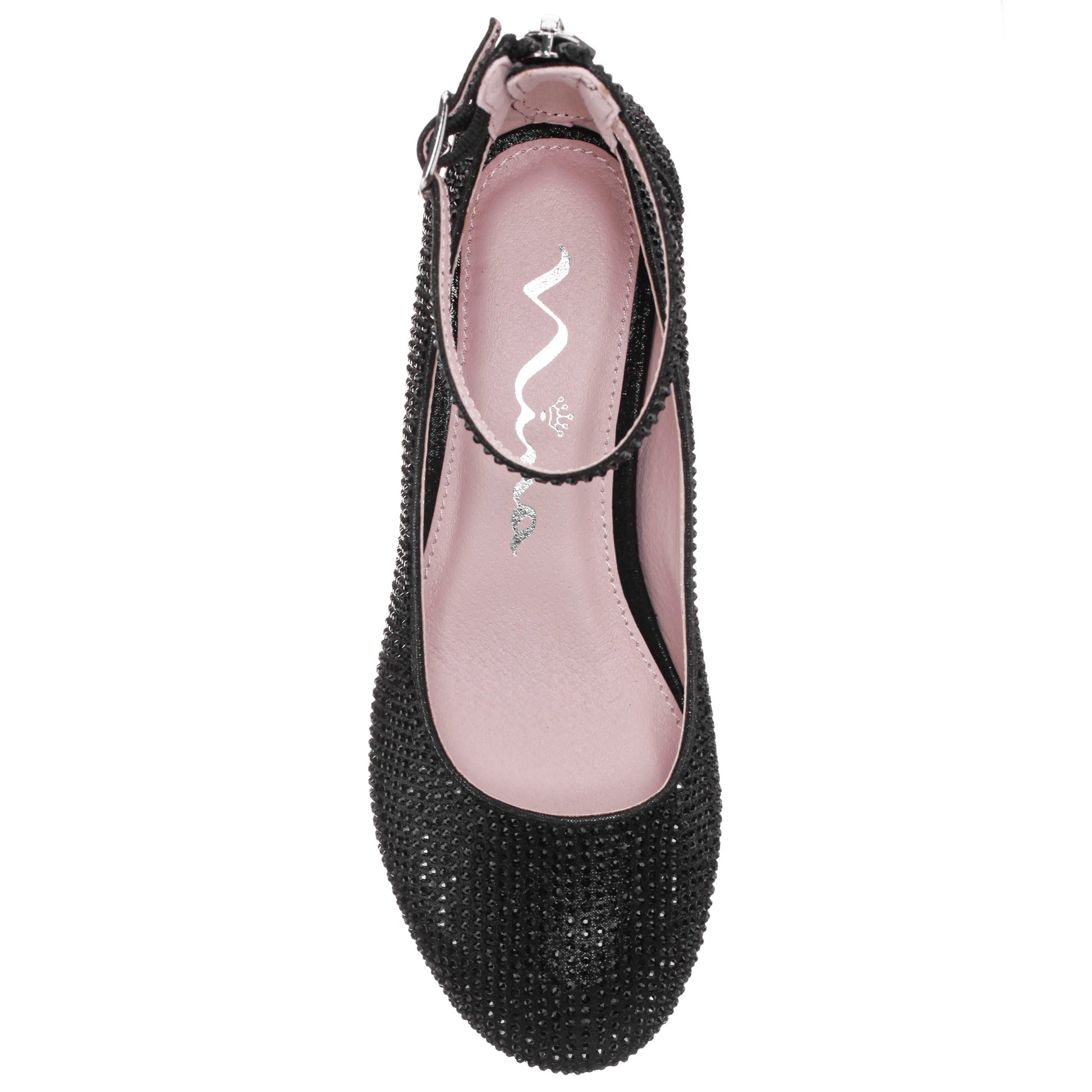 Girls Lennie2 Black Rhinestone Dress Shoes | Nina Shoes