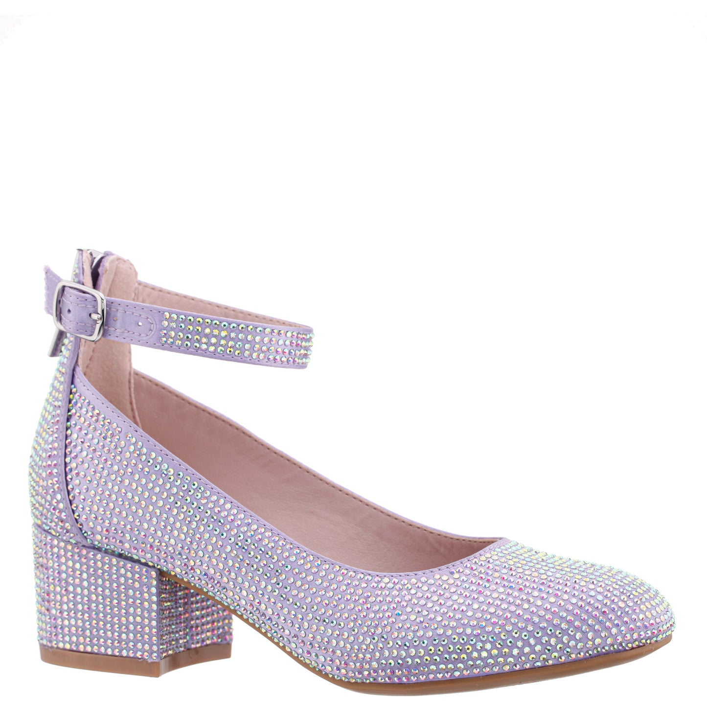 Girls Lennie2 Purple Rhinestone Dress Shoes | Nina Shoes