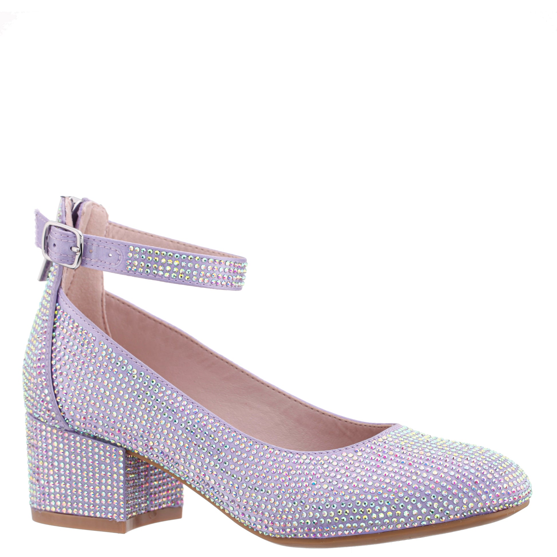 Girls Lennie2 Purple Rhinestone Dress Shoes | Nina Shoes