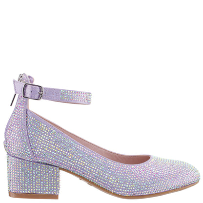 Girls Lennie2 Purple Rhinestone Dress Shoes | Nina Shoes