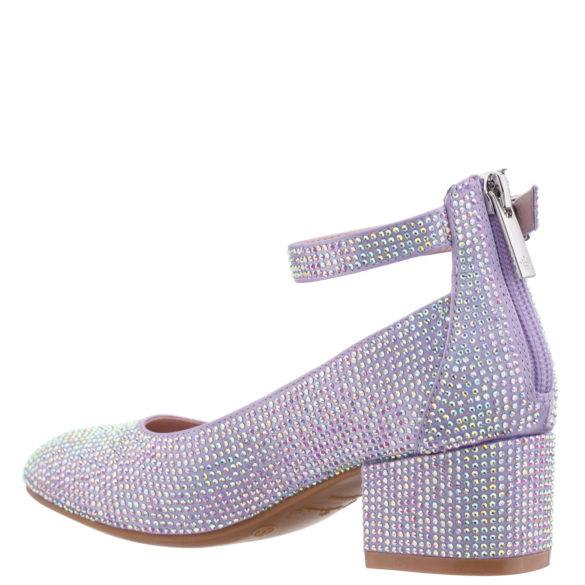 Girls Lennie2 Purple Rhinestone Dress Shoes | Nina Shoes