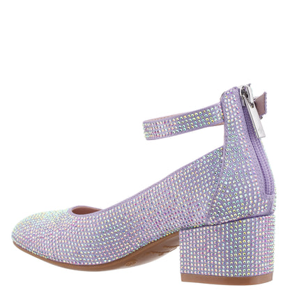 Girls Lennie2 Purple Rhinestone Dress Shoes | Nina Shoes