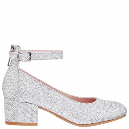Girls Lennie Silver Sparkle dress shoes | Nina Shoes