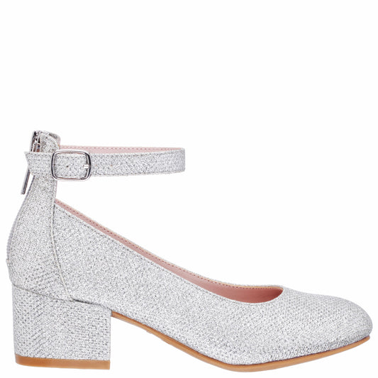 Girls Lennie Silver Sparkle dress shoes | Nina Shoes