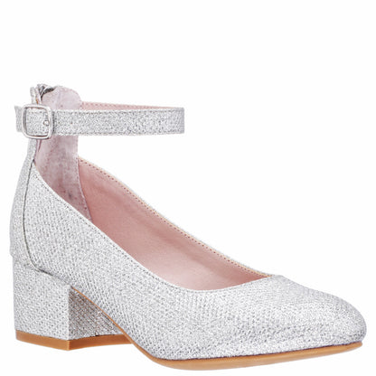 Girls Lennie Silver Sparkle dress shoes | Nina Shoes