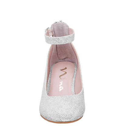 Girls Lennie Silver Sparkle dress shoes | Nina Shoes