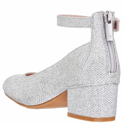 Girls Lennie Silver Sparkle dress shoes | Nina Shoes
