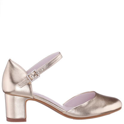 Girls Macey Gold Metallic 2-Piece Heel | Nina Shoes