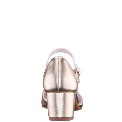 Girls Macey Gold Metallic 2-Piece Heel | Nina Shoes