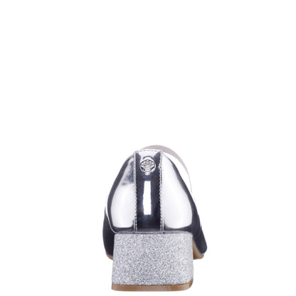 Girls Bryonna Silver Heel Mary Jane Pumps | Nina Shoes