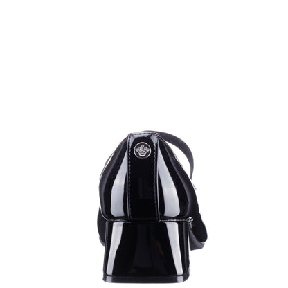 Girls Bryonna Black Patent Heel Mary Jane Pumps | Nina Shoes