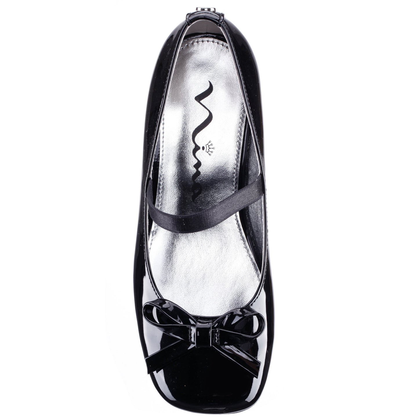 Girls Bryonna Black Patent Heel Mary Jane Pumps | Nina Shoes