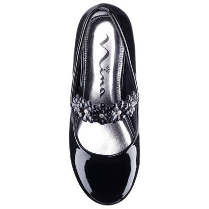 Girls Rozy Black Patent Ballet Dress Shoes | Nina Shoes