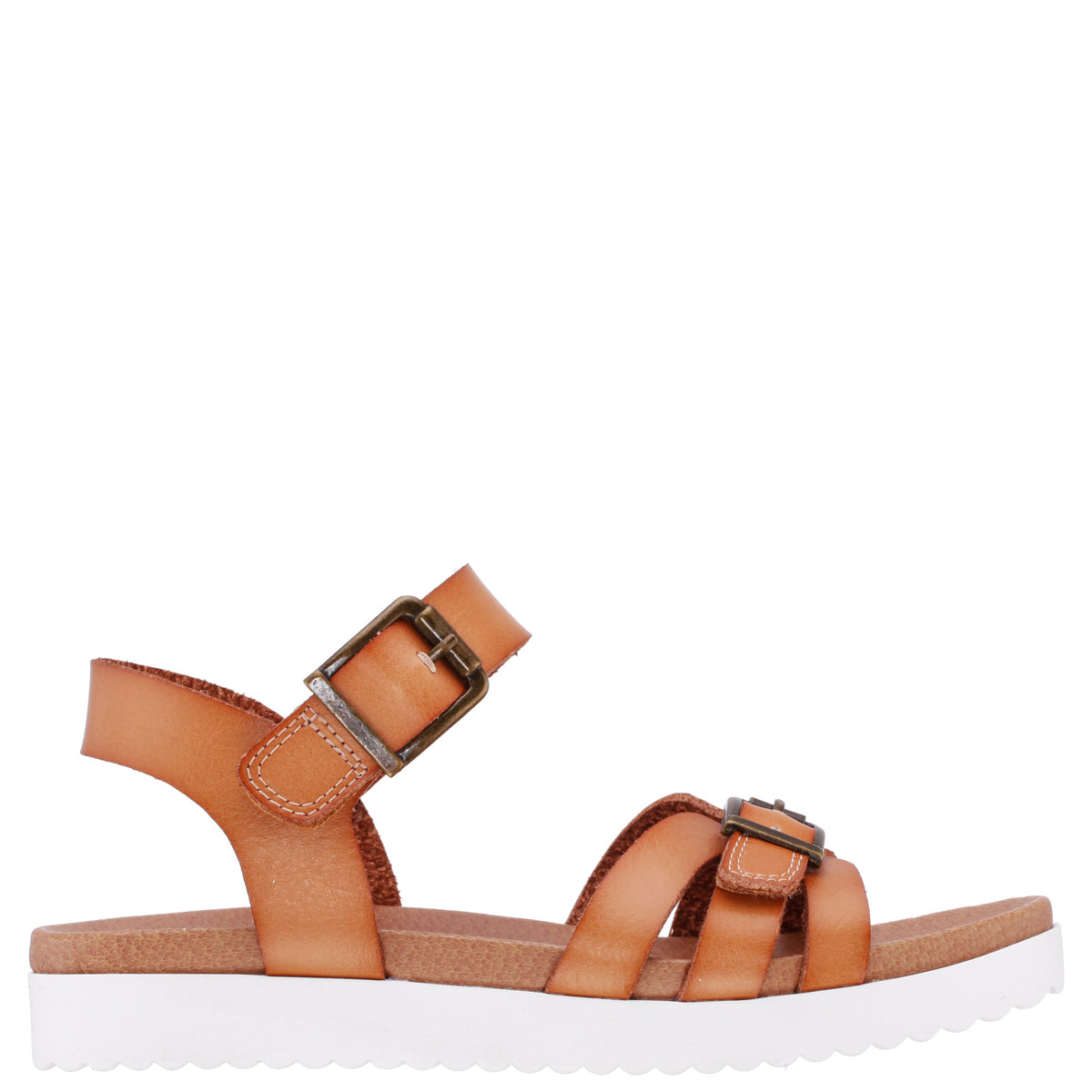 Girls Lacey Tan Adjustable Strap Sandals | Nina Shoes