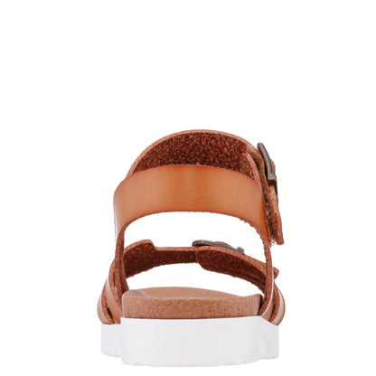 Girls Lacey Tan Adjustable Strap Sandals | Nina Shoes
