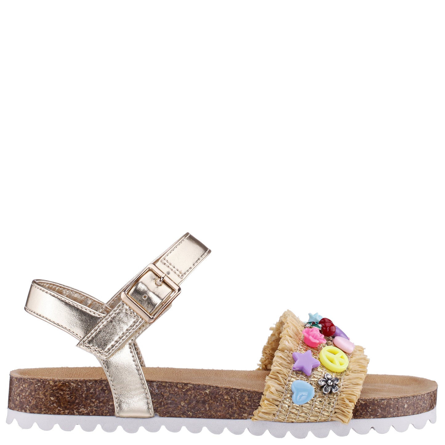 Girls Hazina Beige Footbed Sandal | Nina Shoes