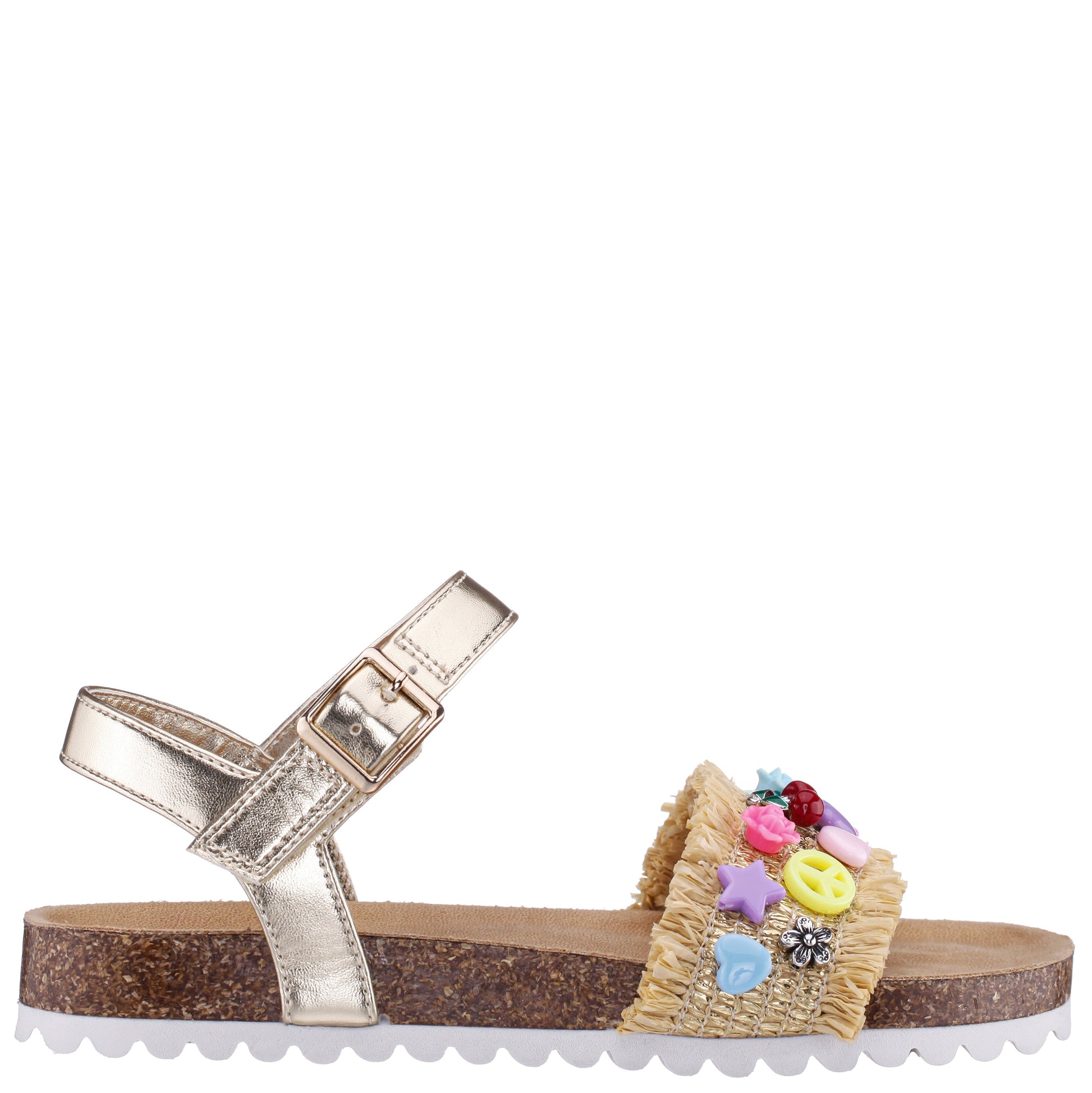 Girls Hazina Beige Footbed Sandal | Nina Shoes