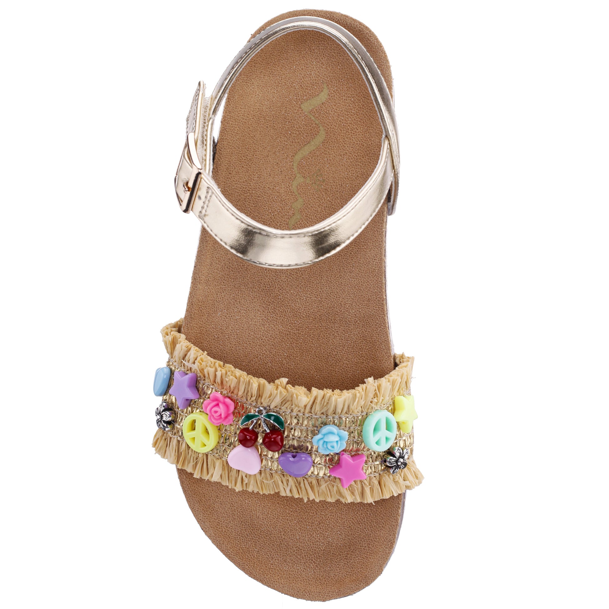Girls Hazina Beige Footbed Sandal | Nina Shoes
