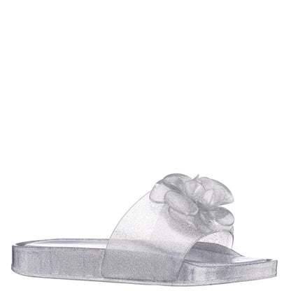 Girls Gleen Silver Jelly Sandal | Nina Shoes