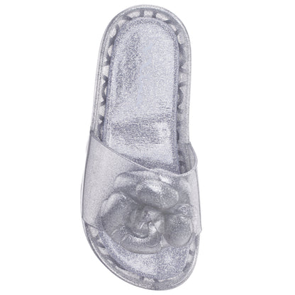 Girls Gleen Silver Jelly Sandal | Nina Shoes
