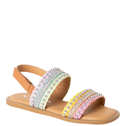 Girls Suissa Multi Colored Adjustable Strap Sandal | Nina Shoes
