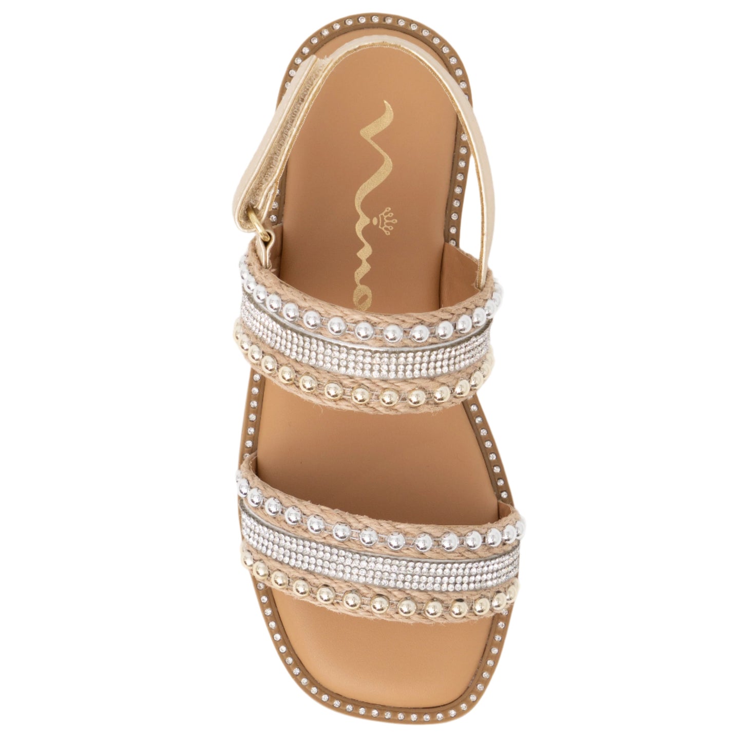 Girls Suissa Light Gold Adjustable Strap Sandal | Nina Shoes