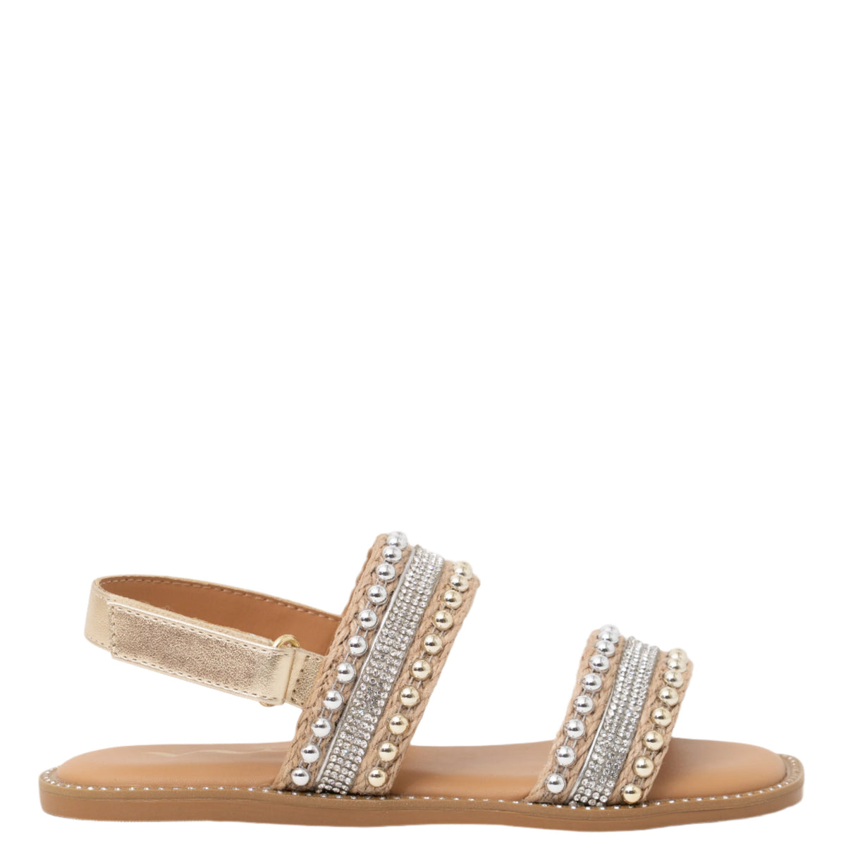 Girls Suissa Light Gold Adjustable Strap Sandal | Nina Shoes