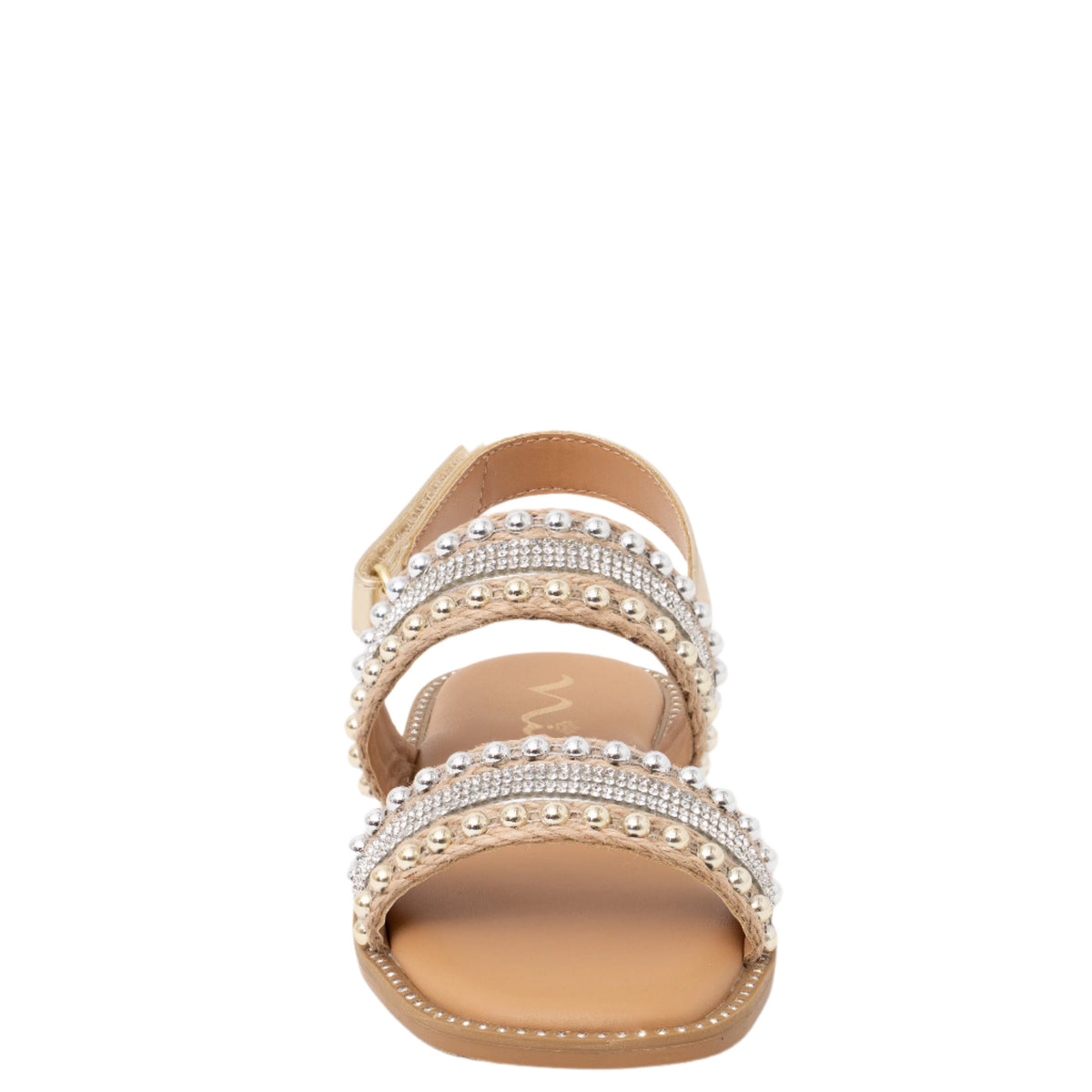 Girls Suissa Light Gold Adjustable Strap Sandal | Nina Shoes