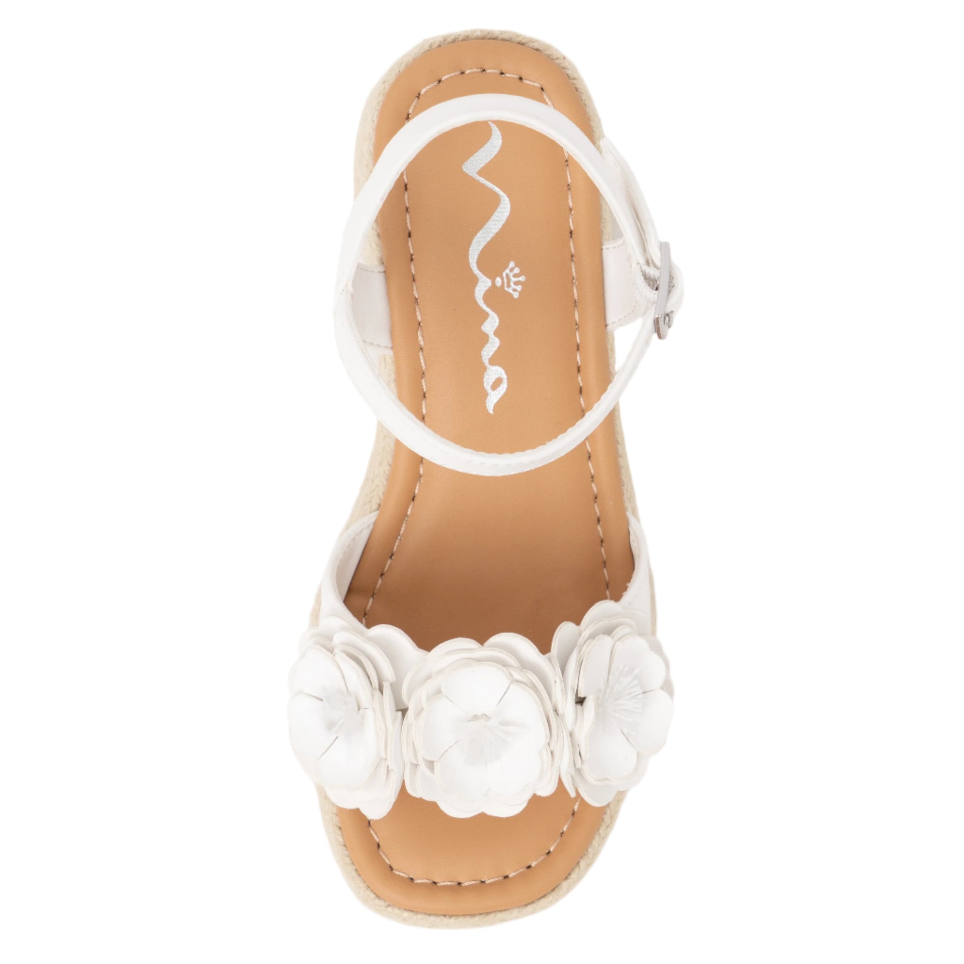 Girls Mercy White Platform Wedge Sandals | Nina Shoes