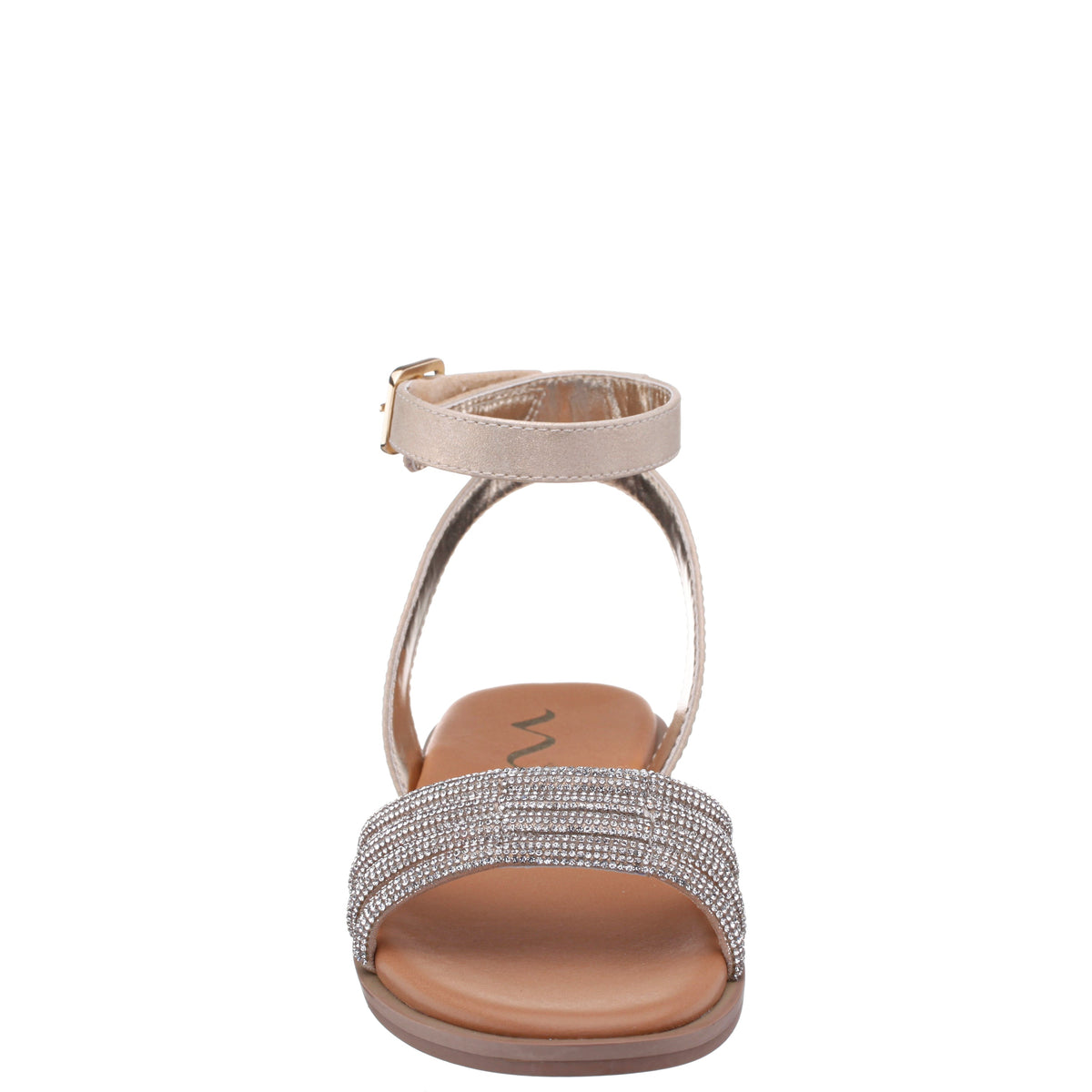 Girls Lois Light Gold Shimmer Rhinestone Sandals | Nina Shoes