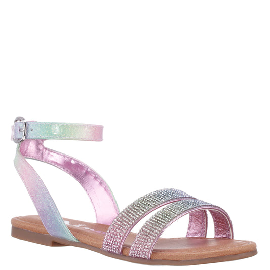 Girls Cameena Pastel Metallic Rhinestone Sandals | Nina Shoes