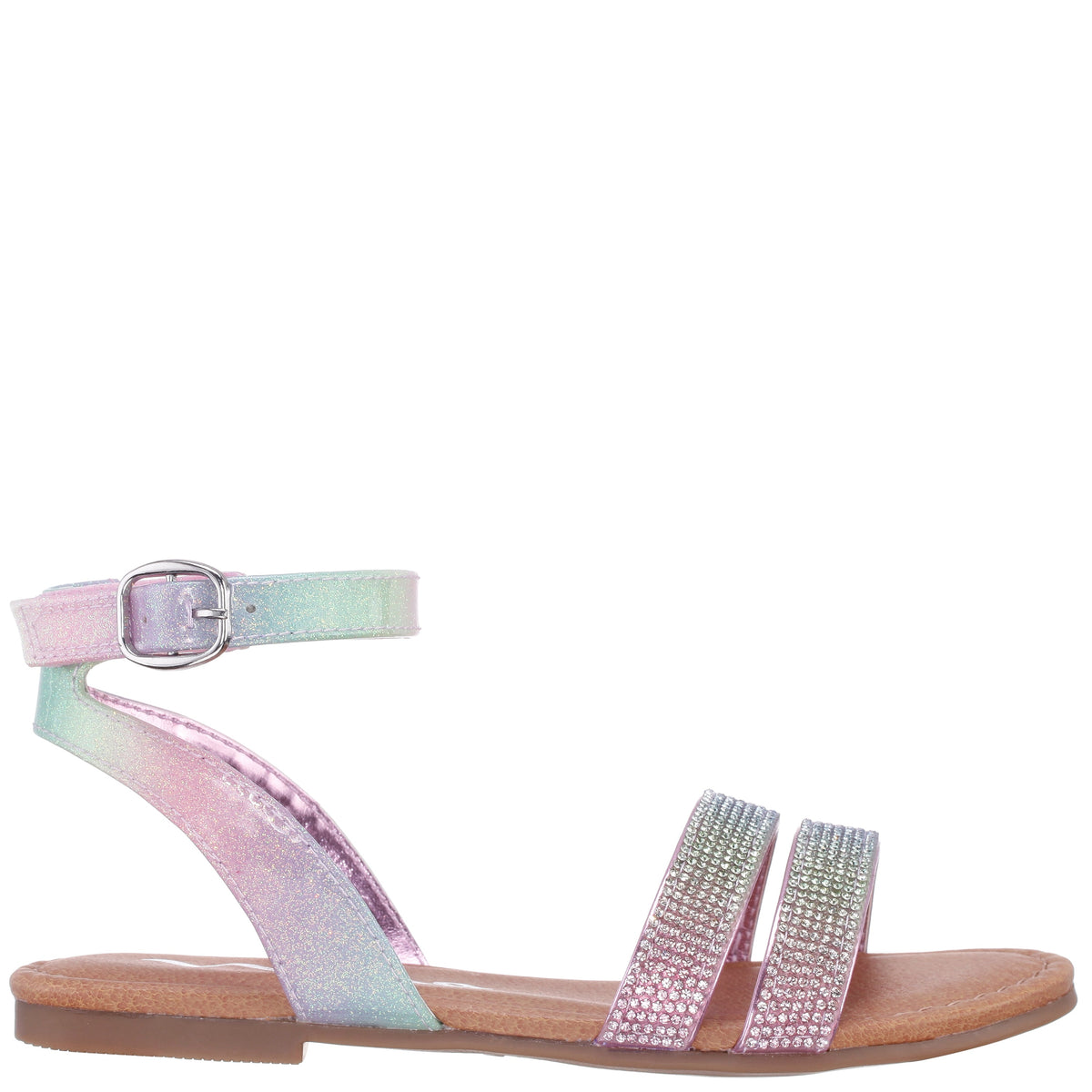 Girls Cameena Pastel Metallic Rhinestone Sandals | Nina Shoes