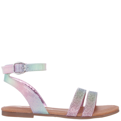 Girls Cameena Pastel Metallic Rhinestone Sandals | Nina Shoes