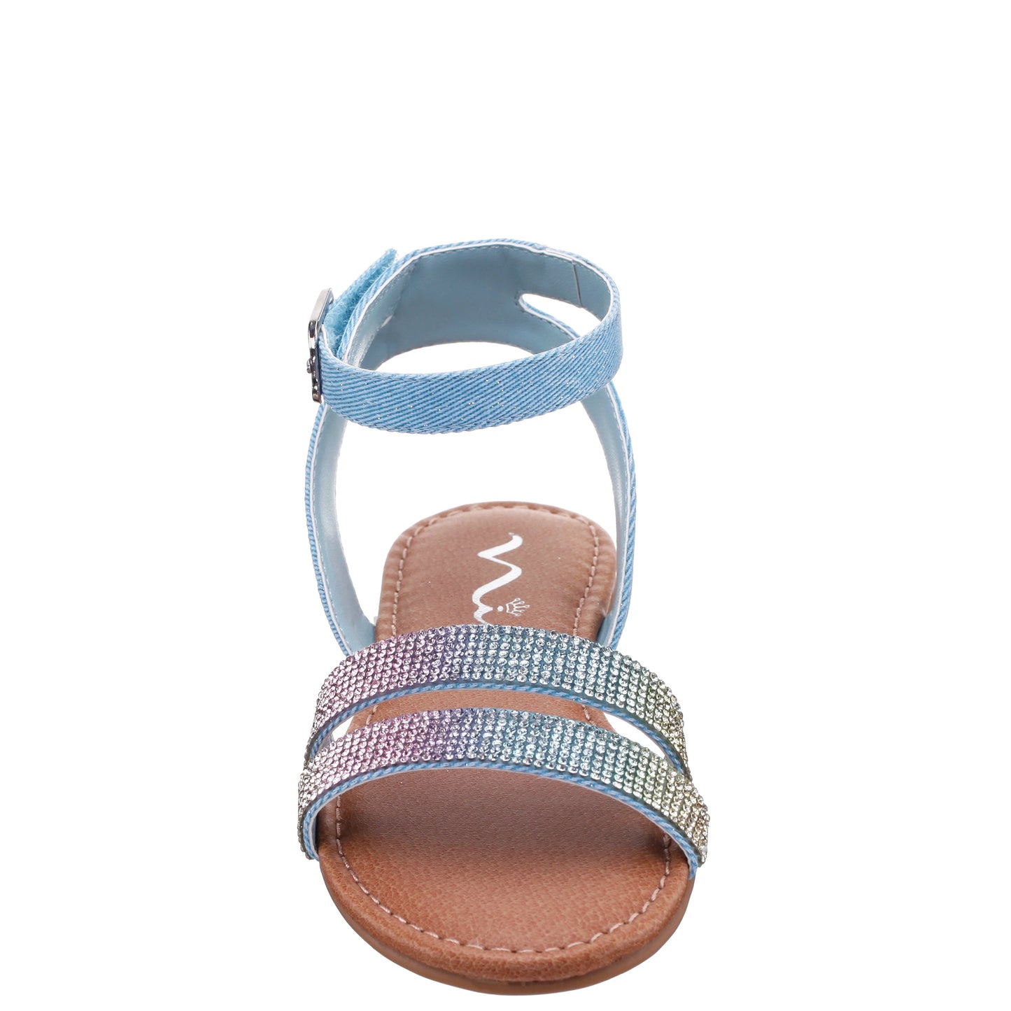 Girls Cameena Blue Denim Rhinestone Sandal | Nina Shoes