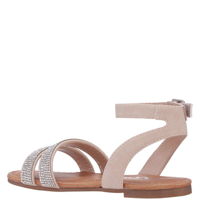 Girls Cameena Tan Rhinestone Sandals | Nina Shoes