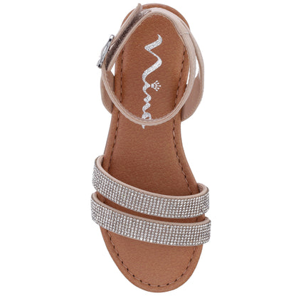 Girls Cameena Tan Rhinestone Sandals | Nina Shoes