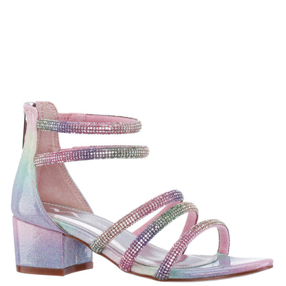 Girls Sparklar Pastel Metallic Rhinestone Dress Sandals | Nina Shoes