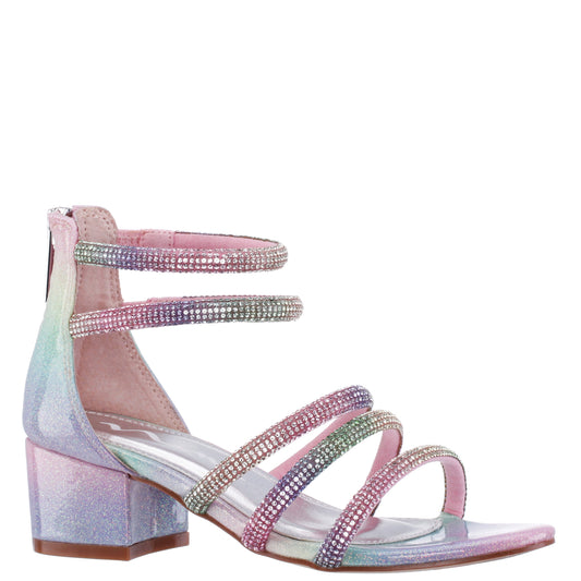 Girls Sparklar Pastel Metallic Rhinestone Dress Sandals | Nina Shoes