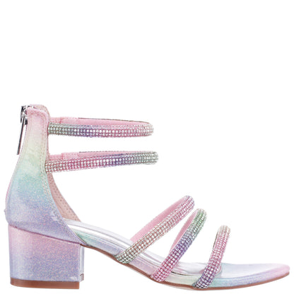 Girls Sparklar Pastel Metallic Rhinestone Dress Sandals | Nina Shoes