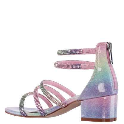 Girls Sparklar Pastel Metallic Rhinestone Dress Sandals | Nina Shoes