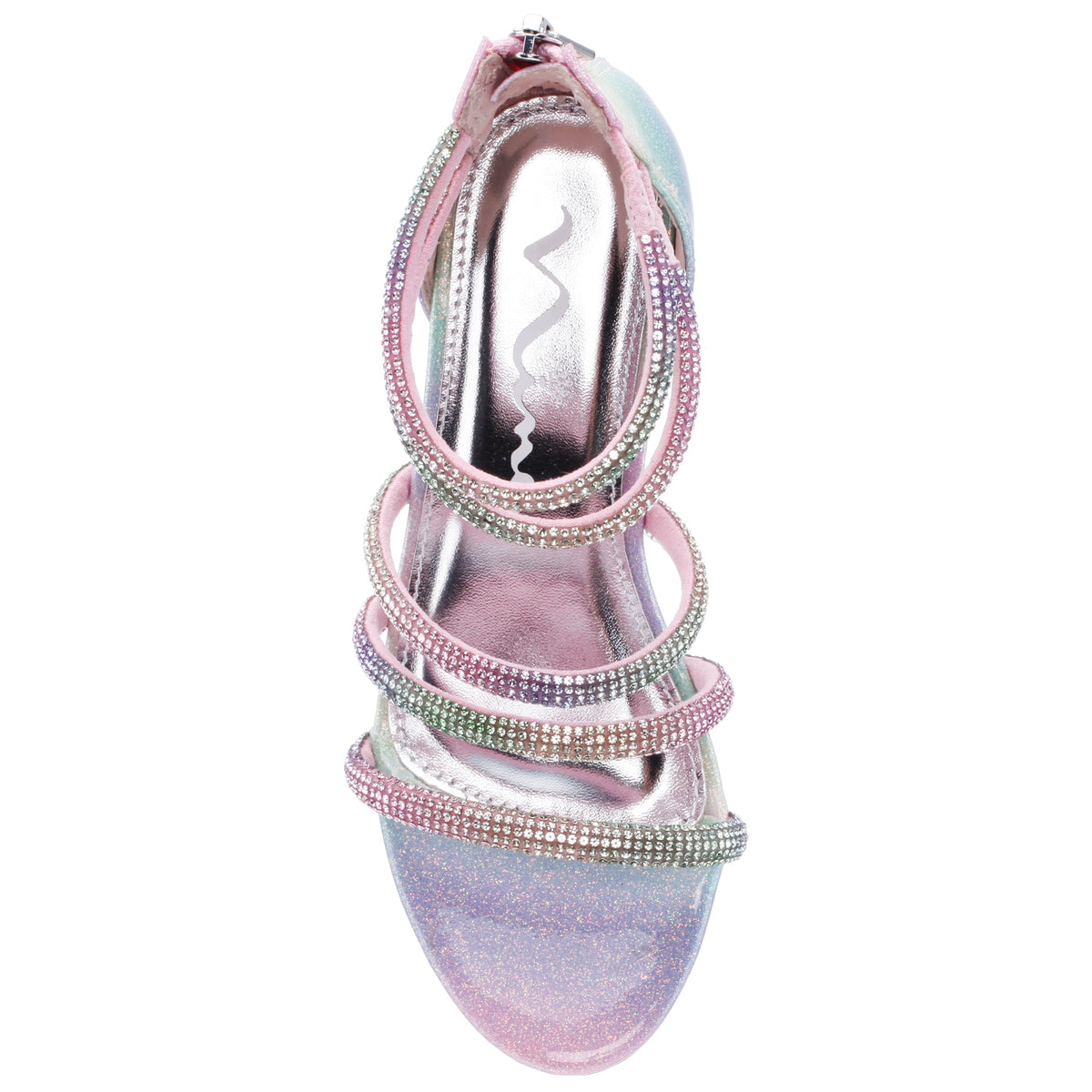 Girls Sparklar Pastel Metallic Rhinestone Dress Sandals | Nina Shoes