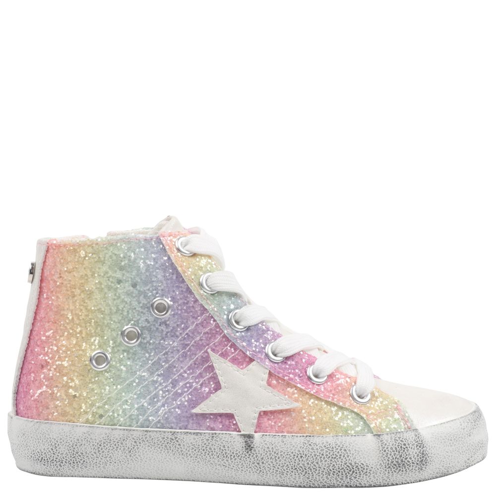 Girls Taralyn Multi Glitter High Top Sneakers | Nina Shoes